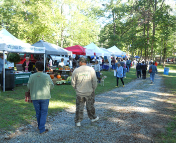 The Mineral Farmers Market at Walton Park for the Harvest Festival